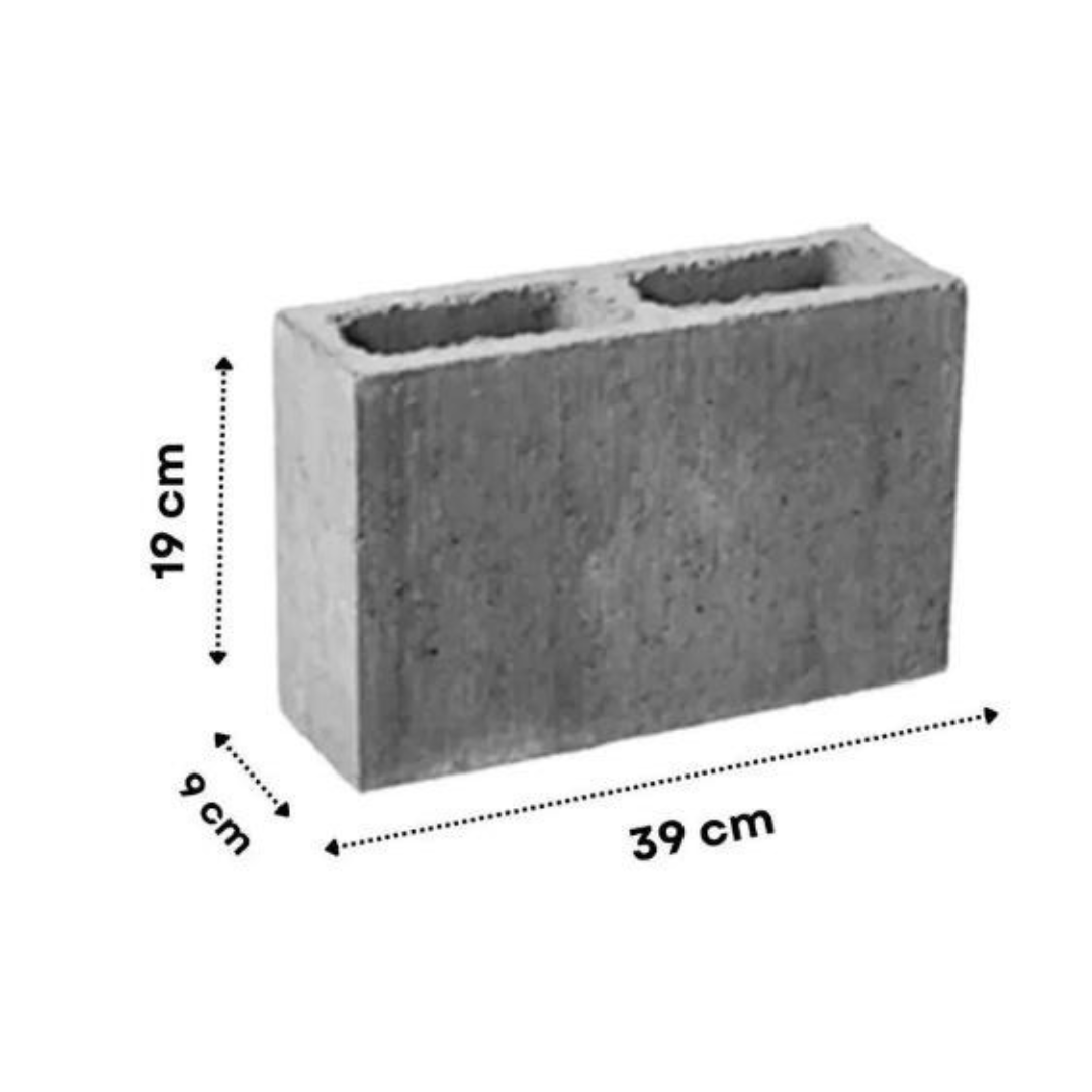BLOCO DE CONCRETO 09x19x39cm