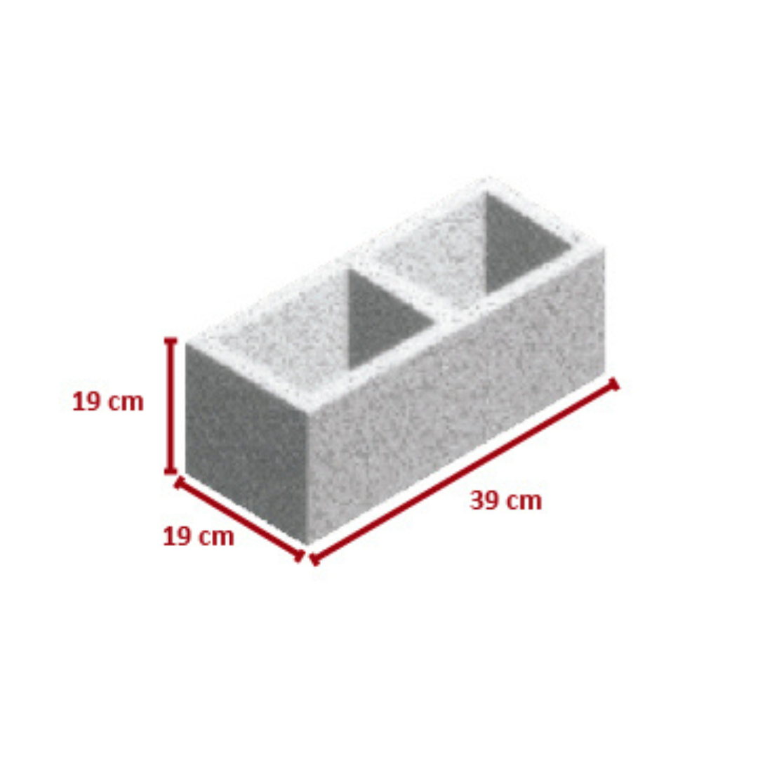 Bloco de Concreto 19x19x39 cm