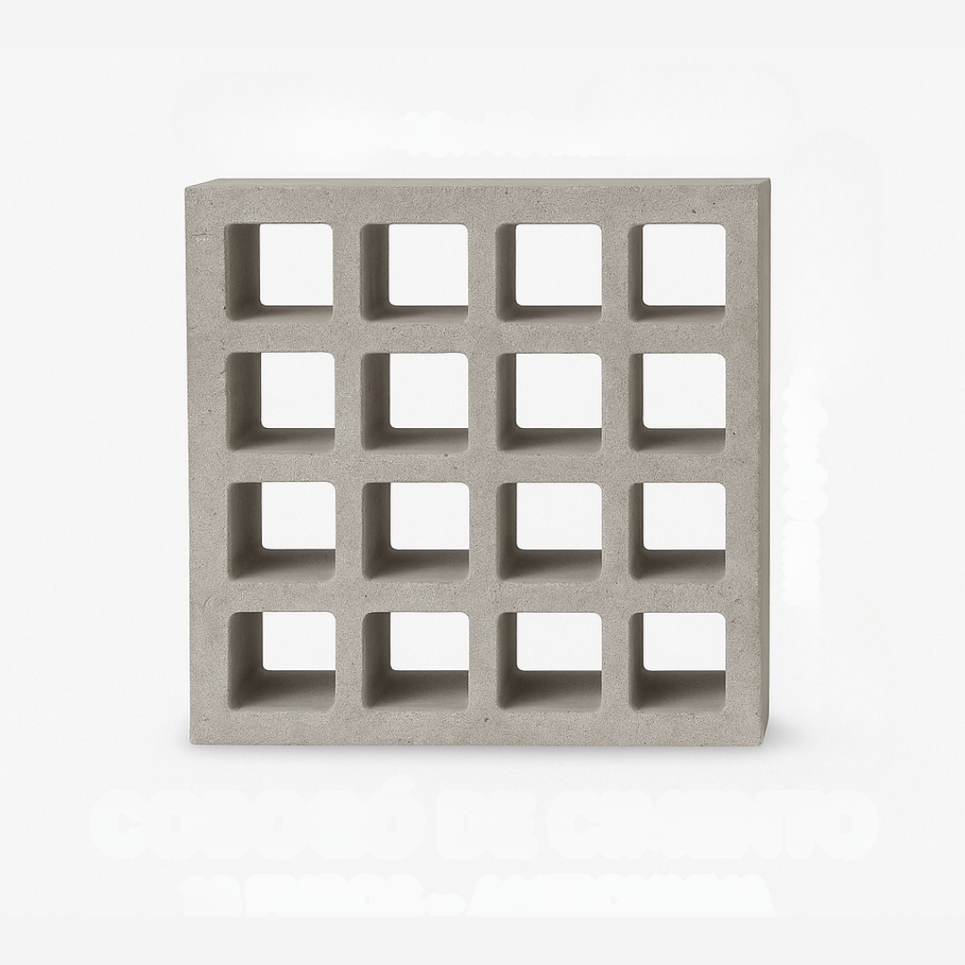 Cobogó de Cimento 40x40x7cm 16 Furos – Antichuva