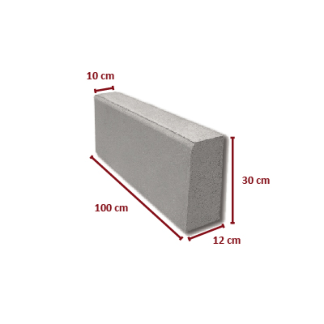 Meio-Fio de Concreto 100x30x1210 cm